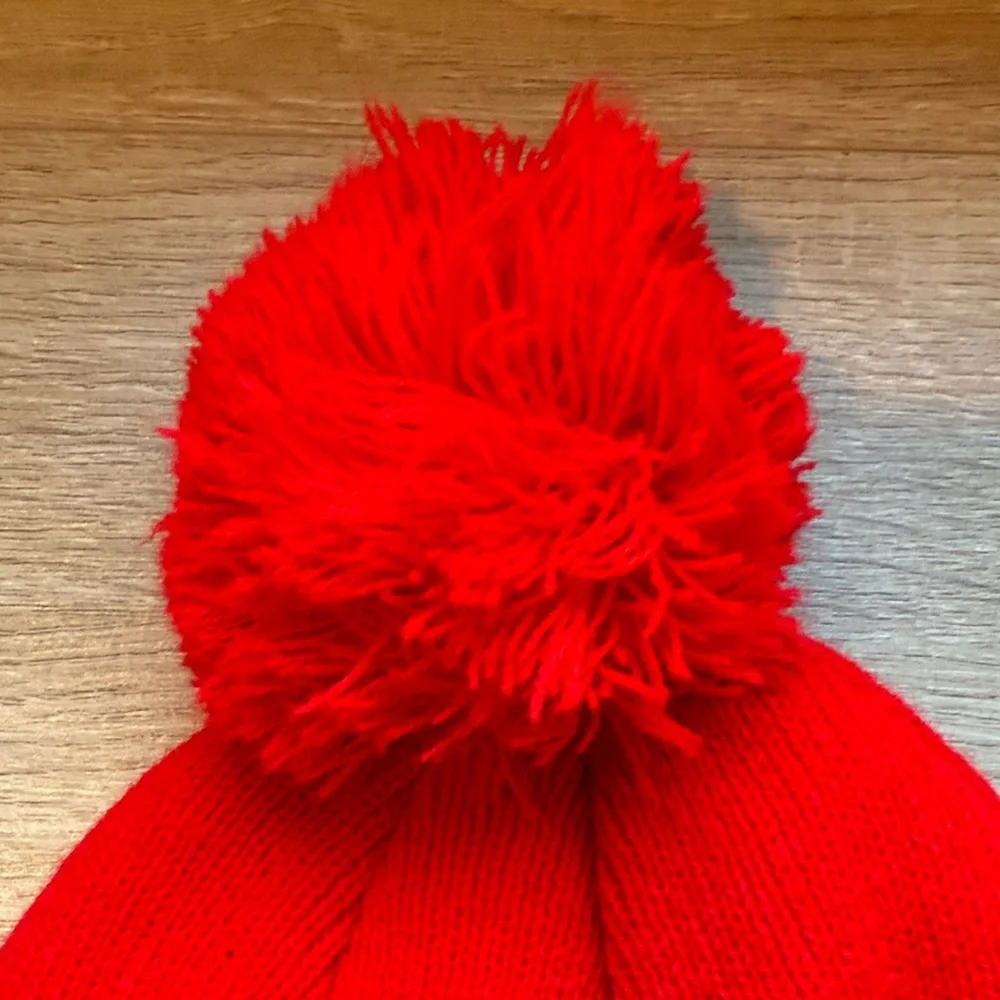 Aviator Nation Red Beanie with Yellow Smiley - Picture 7 of 7